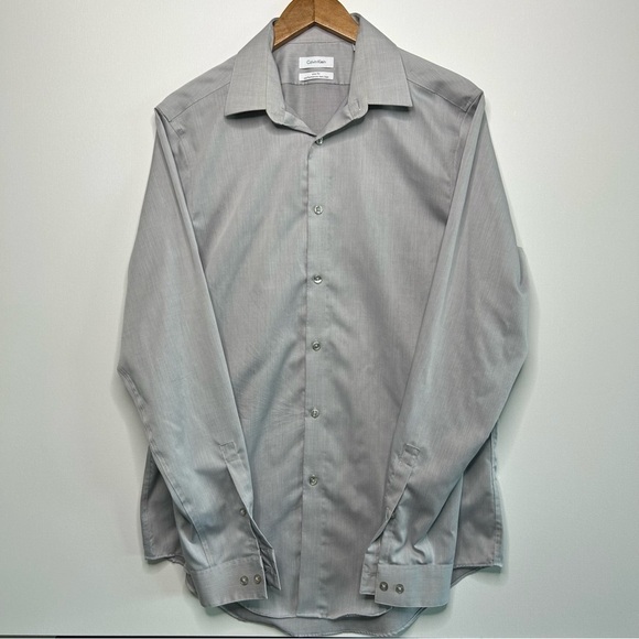 Calvin Klein Other - Calvin Klein Men's Grey Dress Shirt Slim Fit Size Medium